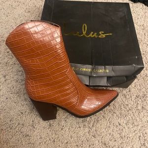 Lulu’s Croc Heeled boots